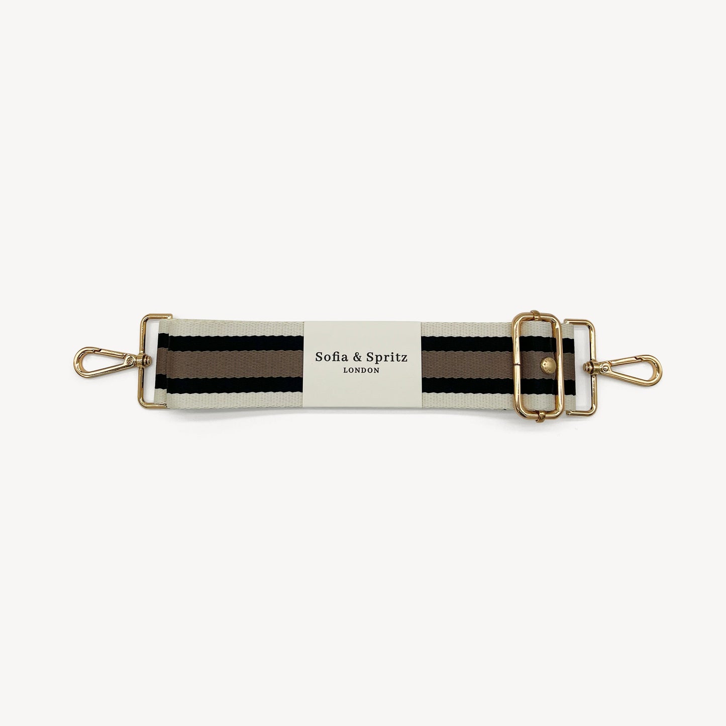 Correa a rayas en negro, piedra y beige - Elegante, versátil y duradera