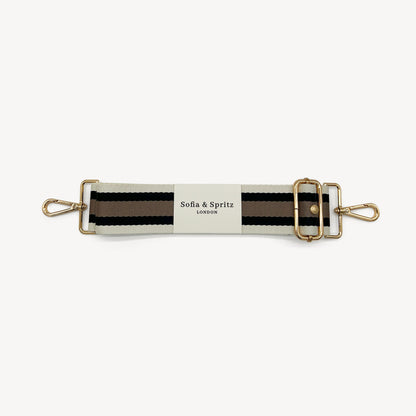 Correa a rayas en negro, piedra y beige - Elegante, versátil y duradera