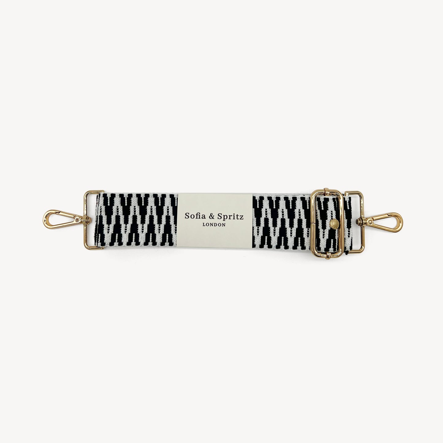 Correa en zigzag negro y blanco, audaz