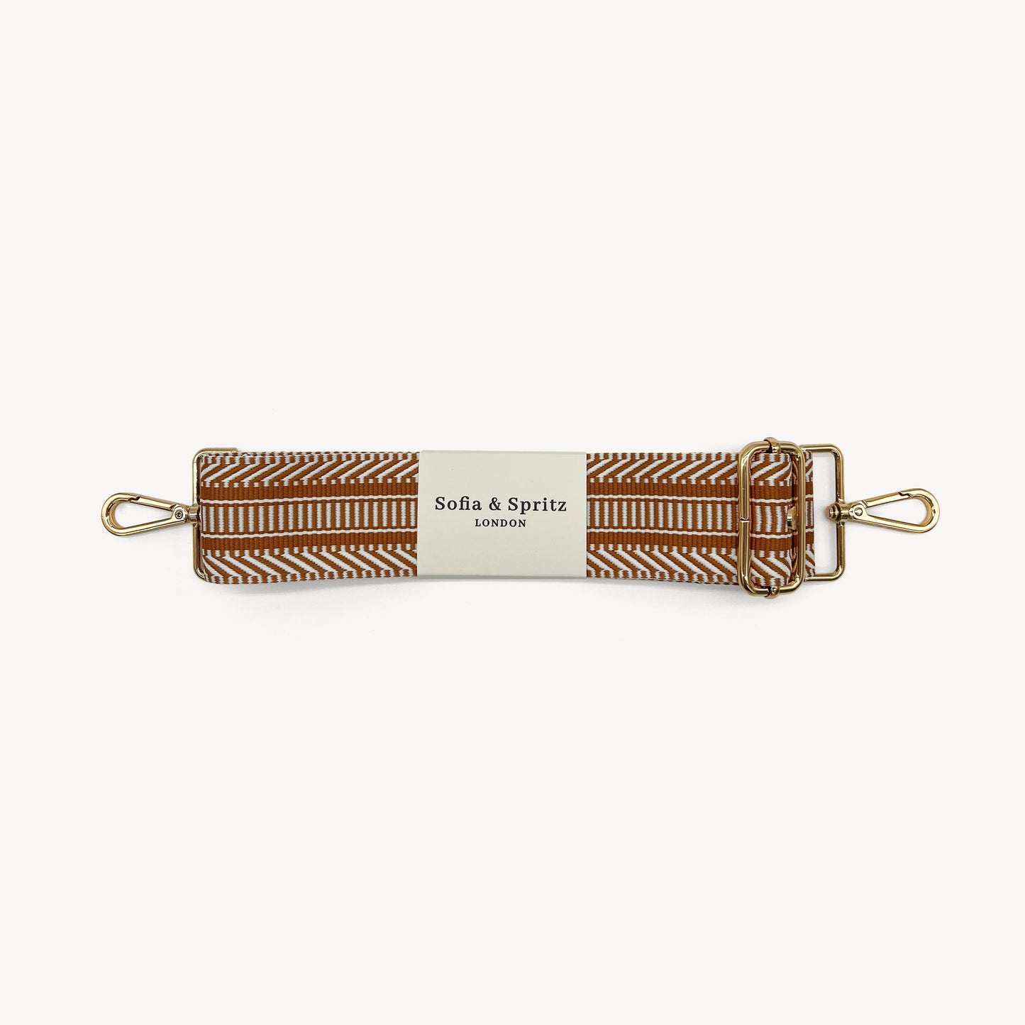 Correa azteca de rayas beige y blanco - accesorio boho chic