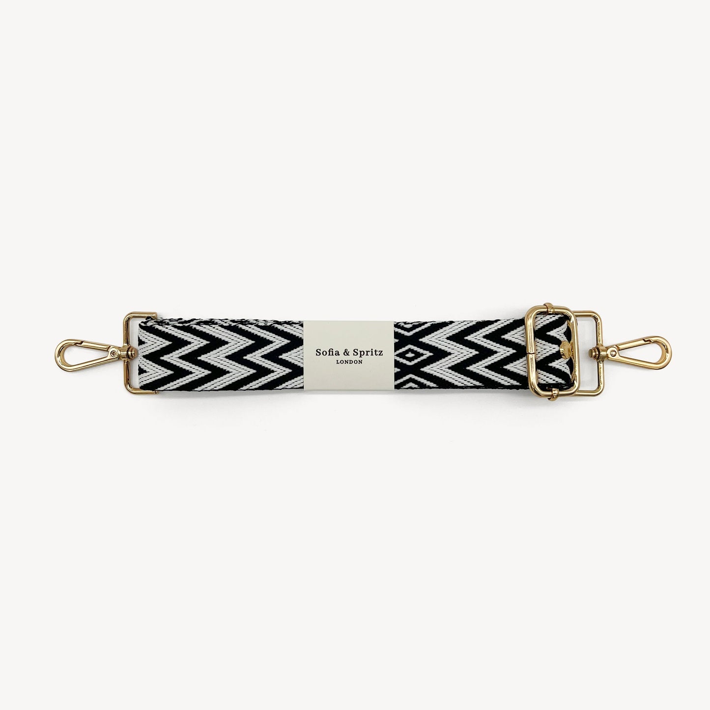 Correa de diamantes negros y blancos - Brillo elegante de dos tonos
