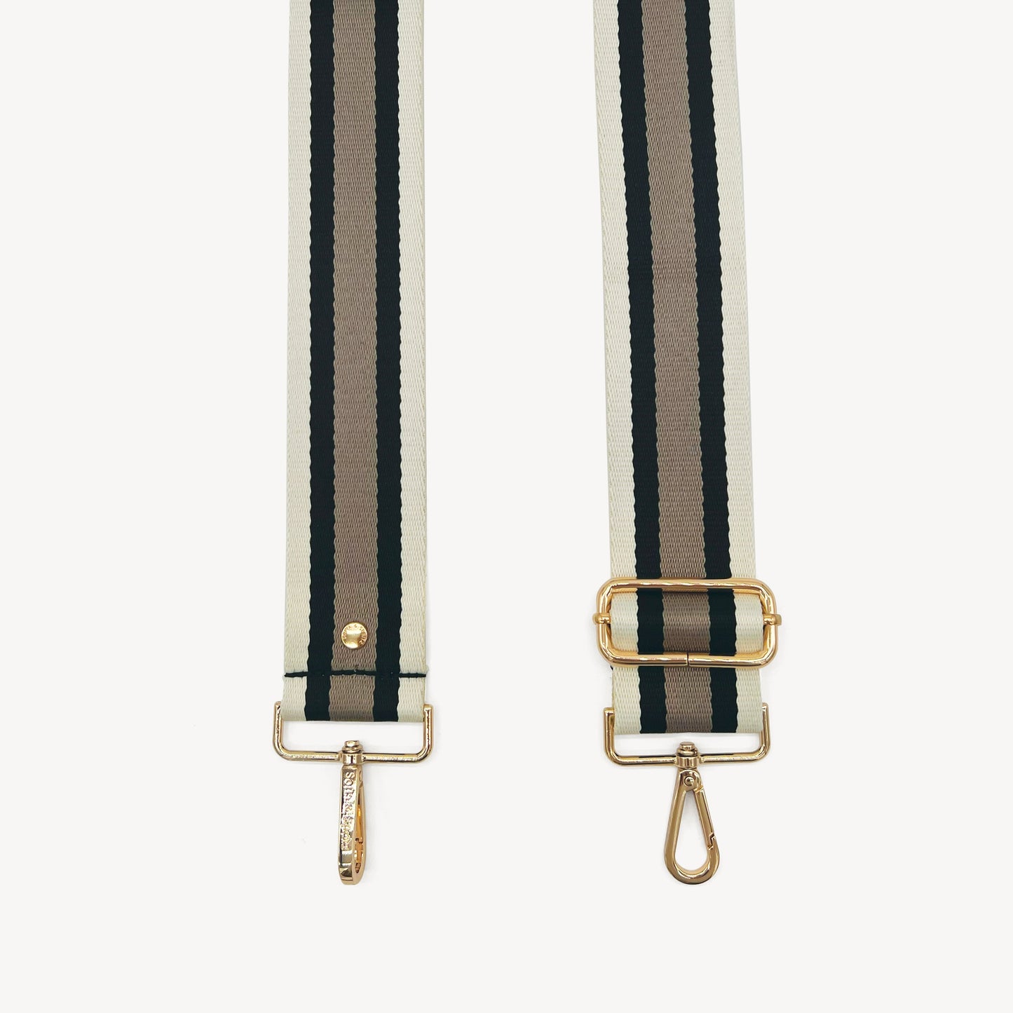 Correa a rayas en negro, piedra y beige - Elegante, versátil y duradera