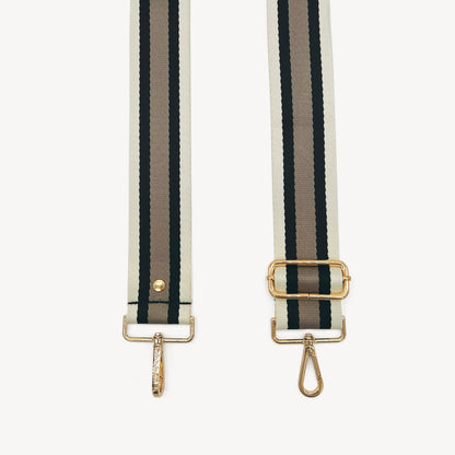 Correa a rayas en negro, piedra y beige - Elegante, versátil y duradera