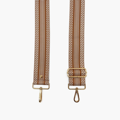 Correa azteca de rayas beige y blanco - accesorio boho chic