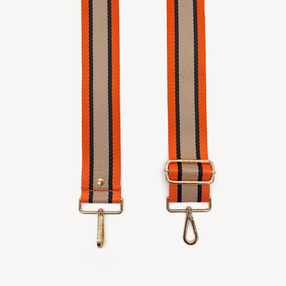 Correa a rayas naranja, beige y negro