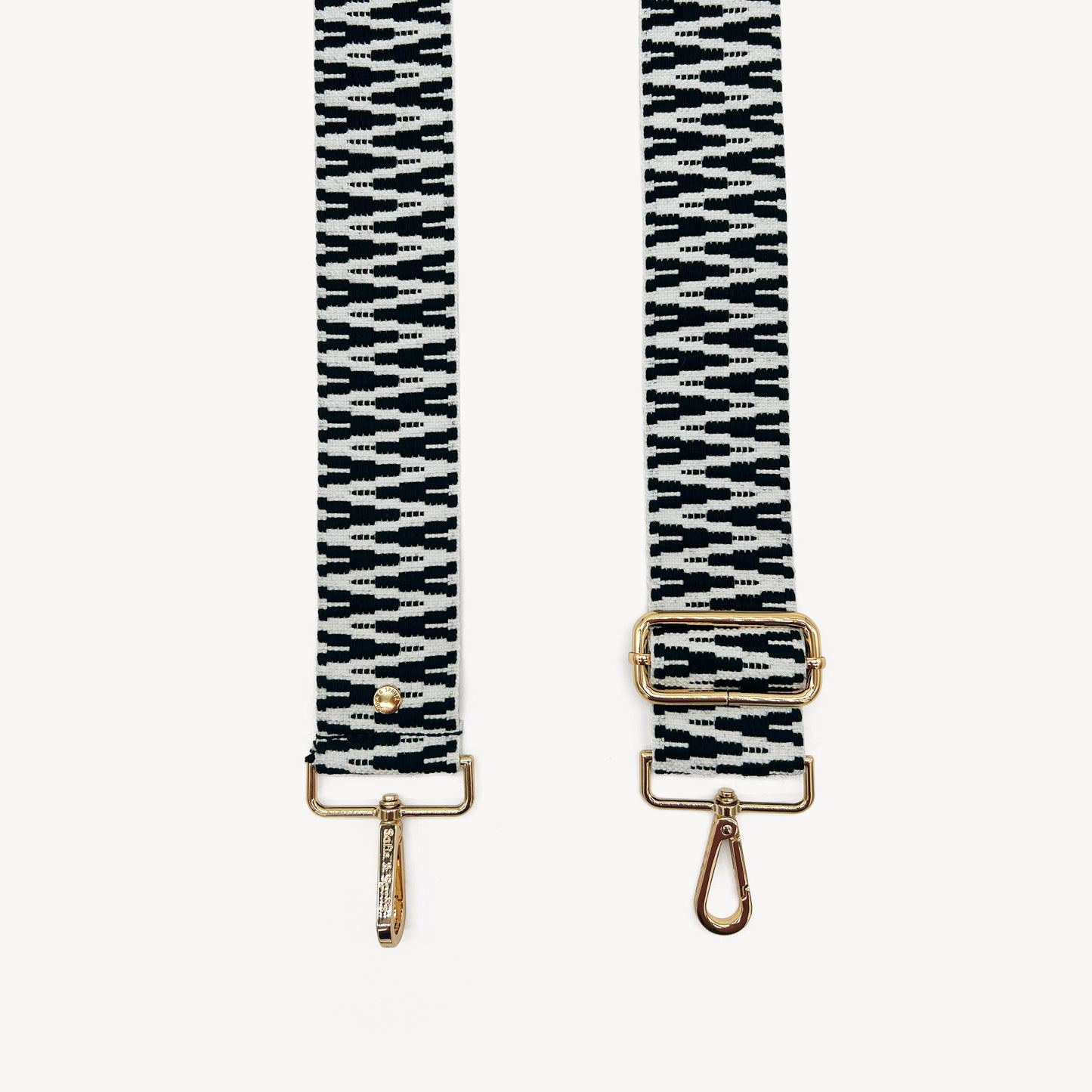 Correa en zigzag negro y blanco, audaz
