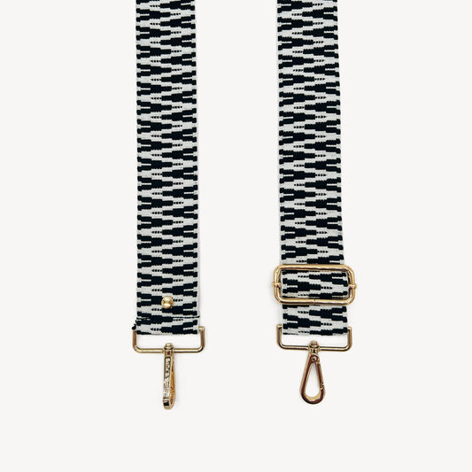 Correa en zigzag negro y blanco, audaz