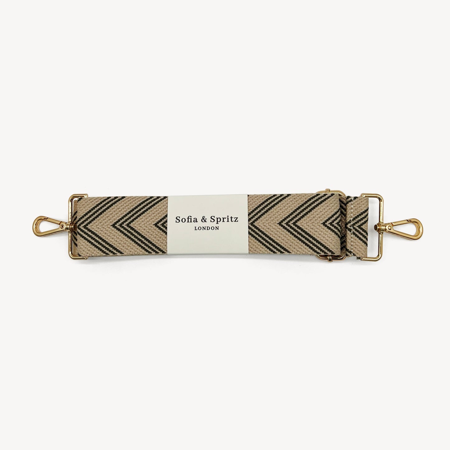 Correa de flecha en verde oliva y piedra — Boho-Chic, accesorio llamativo