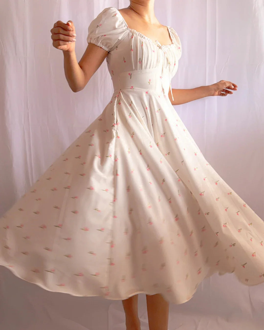 Vestido Midi Lady Seraphina Tulipanes