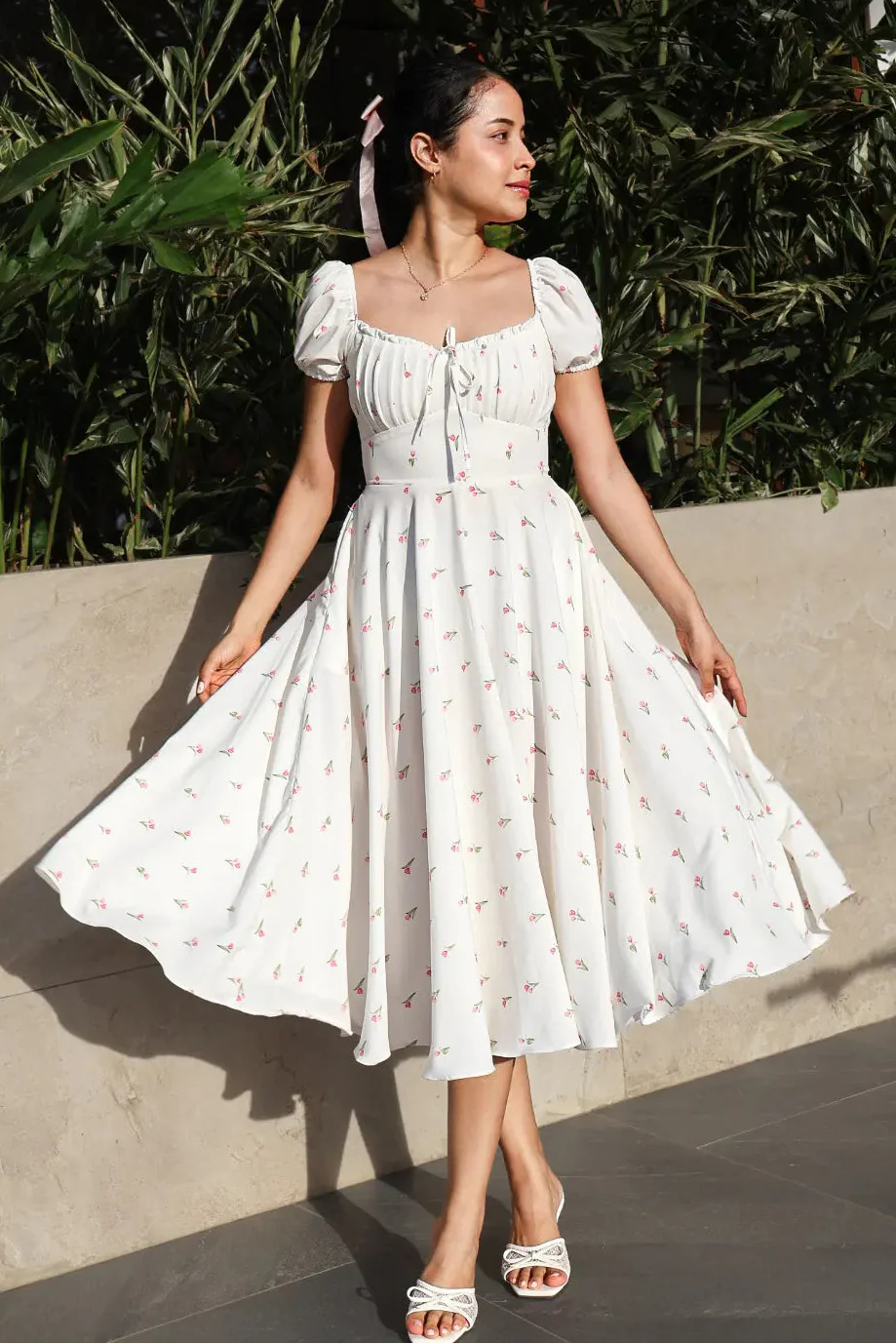 Vestido Midi Lady Seraphina Tulipanes